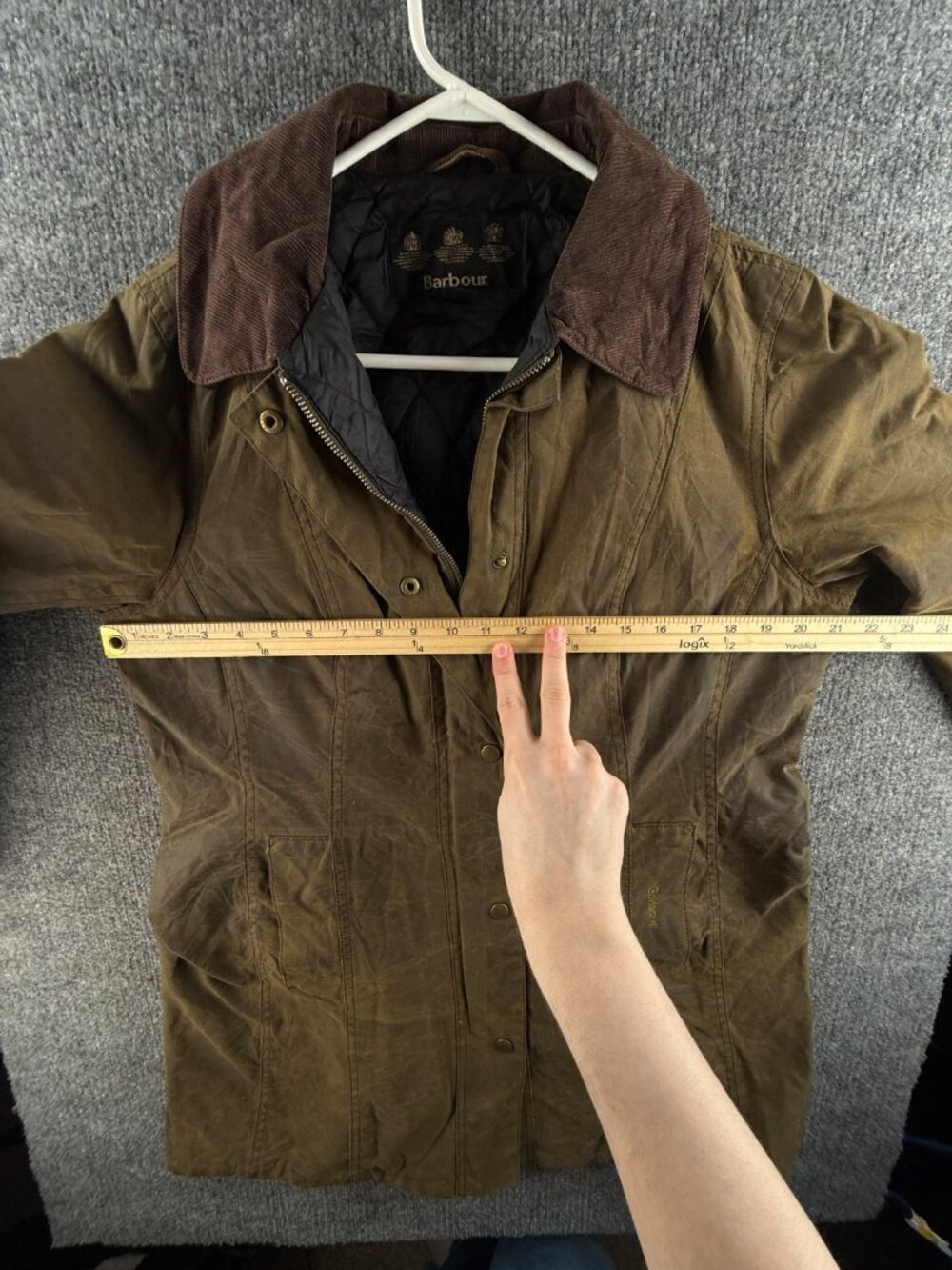 Barbour SMU Belsay Waxed Jacket Women Full Zip Size US 10 Insulated Brown Adult - Picture 6 of 16